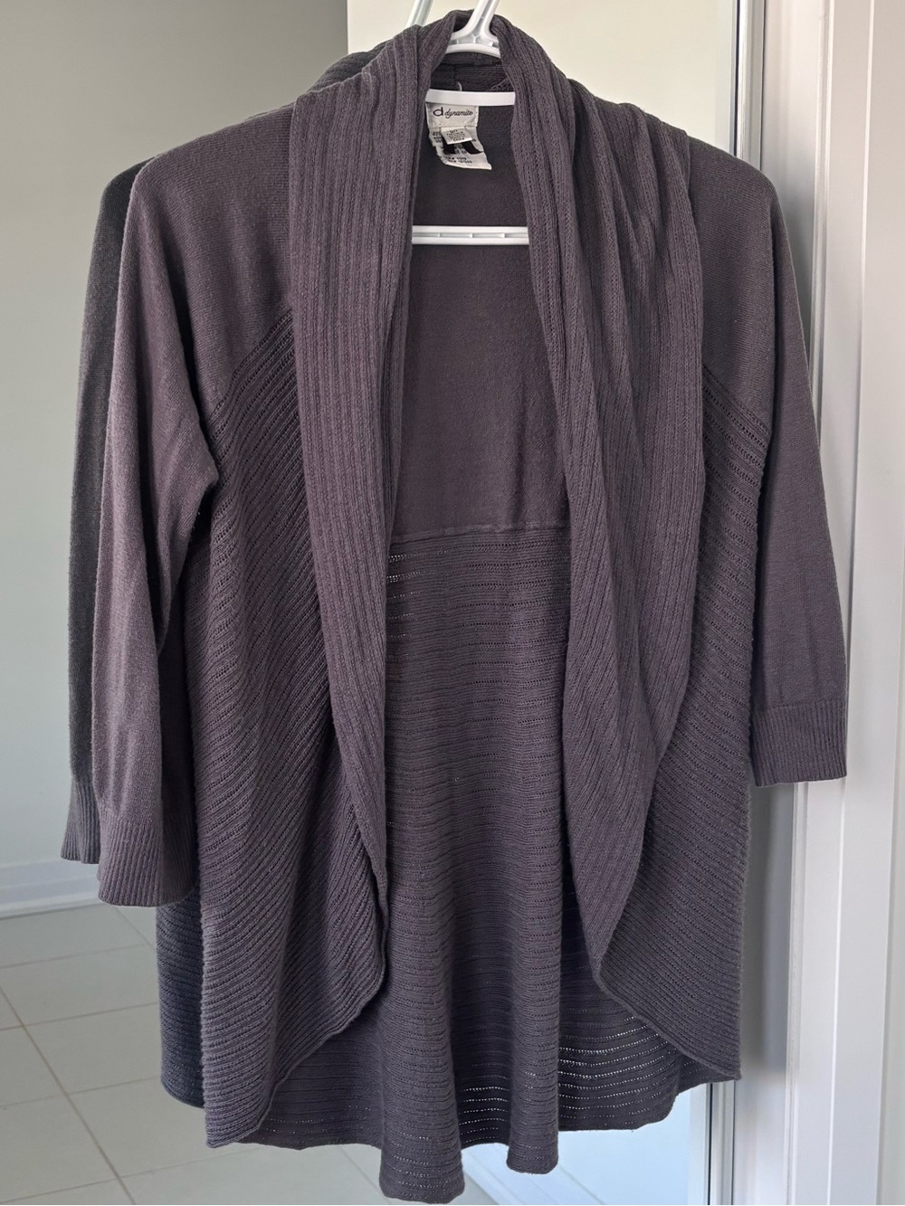 Dynamite Gray Knit Cardigan 3/4 Sleeves